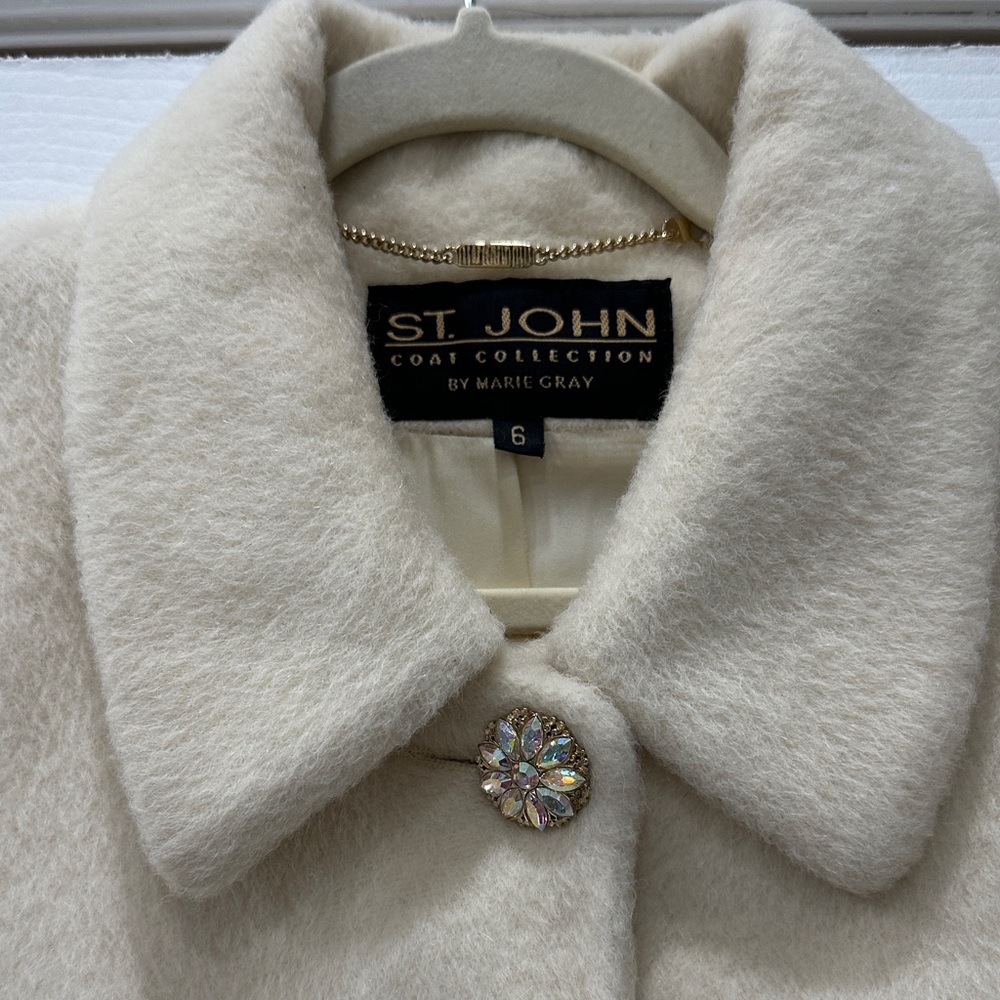 Authentic St. John long Cream Wool coat